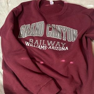 grand canyon sweatshirt, size s/m, maroon